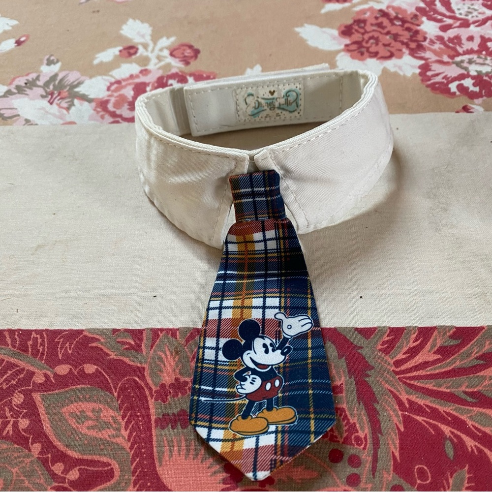Disney dogs Mickey long tie collar. Barely used, mostly stored. Small dog size.